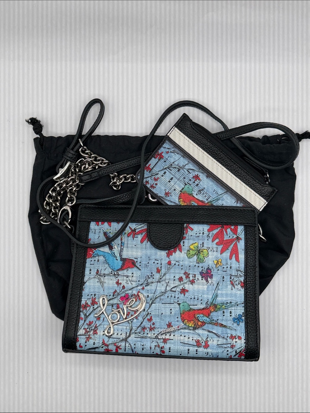 Retired Brighton Tweet Love Crossbody Bag with Card Wallet